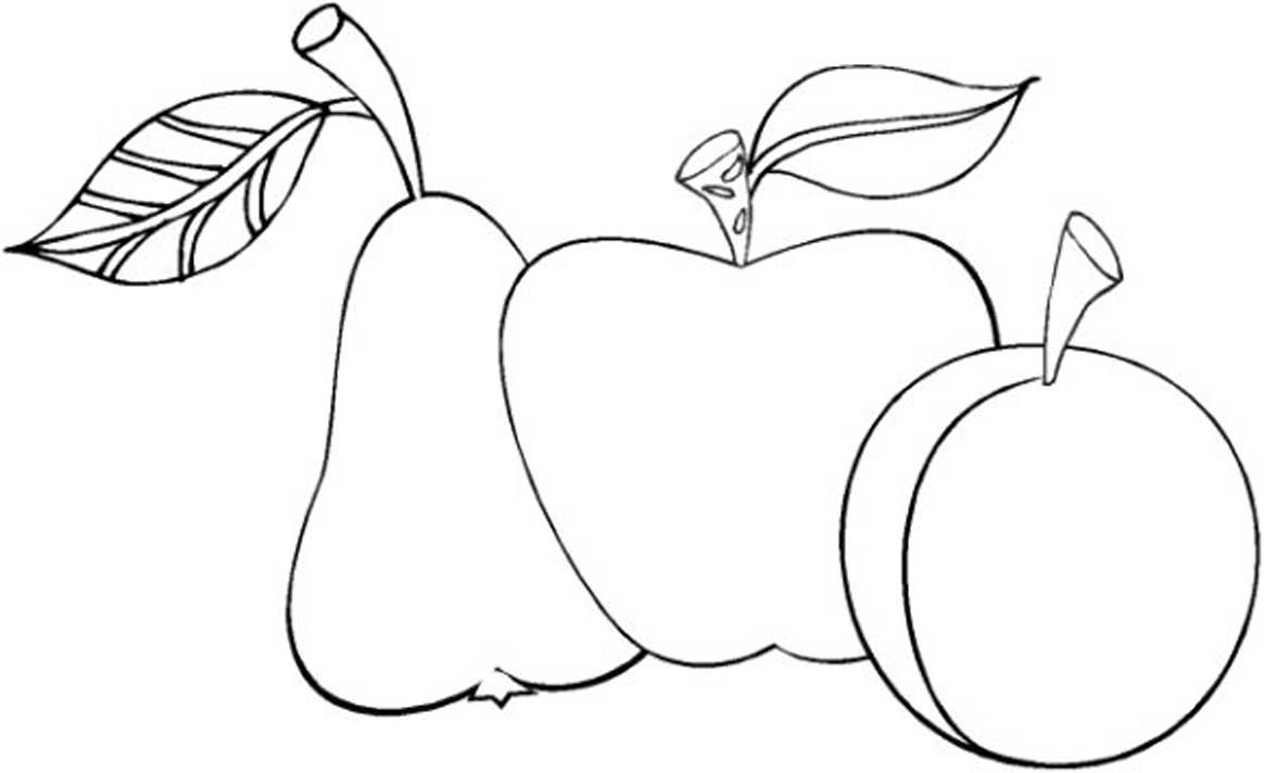 Яблоко груша раскраска для детей